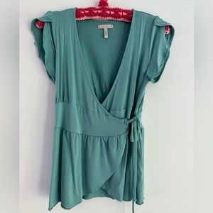 Old Navy aqua wrap top